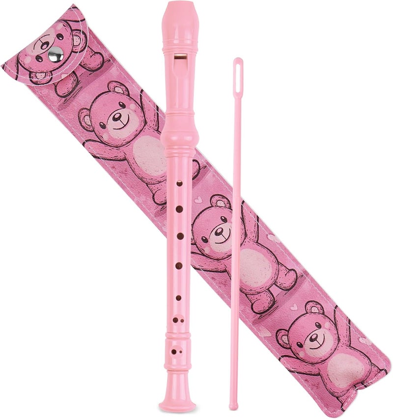 Haecsfl Recorder Instrument for Beginner Adults,8-Hole Soprano Descant Recorder Music Flute with with Cleaning Rod & Leather Case For Home Entertainment(2-Bear) - Image 1